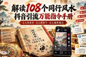 解读108个同行风水抖音引流万能指令手册，怎么找素材·怎么做指令·怎么越磨越亮【文档】