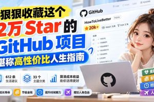 (20726期)狠狠收藏这个 2 万 Star 的 GitHub 项目,堪称高性价比人生指南。