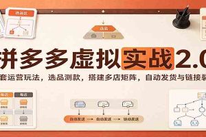 拼多多虚拟实战2.0:两套运营玩法,选品测款,搭建多店矩阵,自动发货与链接裂变