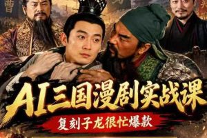 抖音14W粉博主同款AI三国漫剧实战课,复刻子龙很忙爆款,从脚本、人物、分镜到成片全流程创作,打造高流量短剧IP