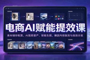 电商AI赋能提效课:素材储存配置,AI混剪量产、智能生图,爆款内容复刻与投放分发