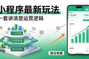 (20876期)微信小程序最新玩法 四种收益来源,单日收入400+