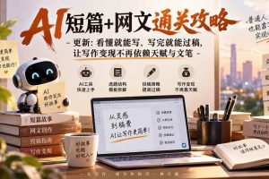 （20861期）AI短篇+网文通关攻略-更新1009：看懂就能写、写完就能过稿，让写作变现不再依赖天赋与文笔