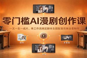 零门槛AI漫剧创作课:一文一生一成片,单工作流搞定脚本生图配音剪辑全套制作